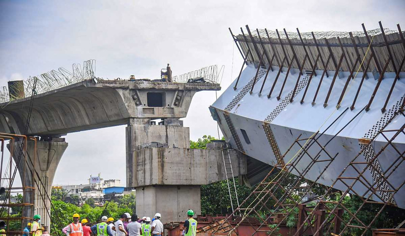Under construction flyover collapses in Mumbai 14 injured